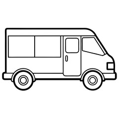 Minimalist Courier Van Icon  Print & Web Ready