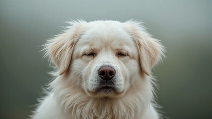 An exhausted pup on a gloomy rainy day