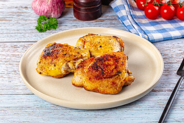 Roasted chicken thighs with spices