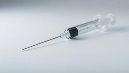 A polymer needle set against a white desk.