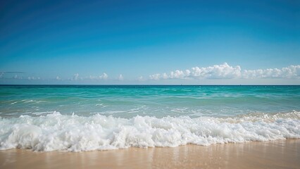 Fototapeta premium Travel backdrop of sea, sky, and beach with natural beauty