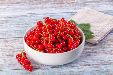 Raw ripe sweet juicy red currant