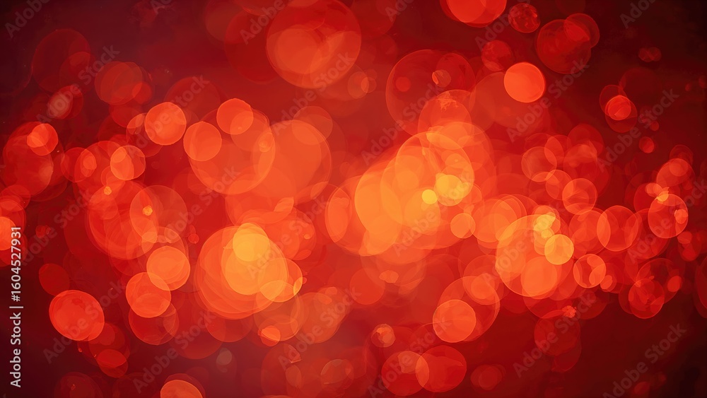 Poster bokeh style abstract image with round shapes and colors similar to traffic lights