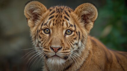 Fototapeta premium Infant crossbreed of a lion and tiger