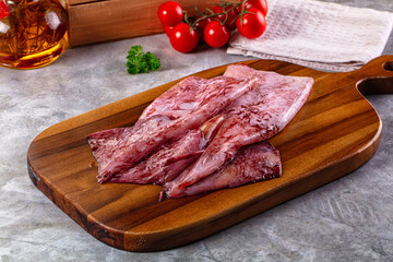 Raw fresh calamari for cooking