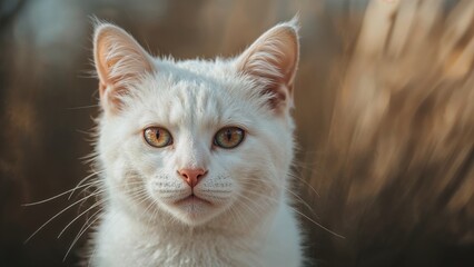 A detailed portrait of a domestic cat