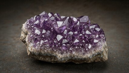 Close-up of amethyst crystal texture in nature
