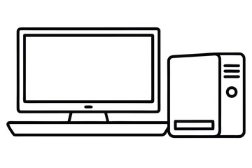 Minimalist Line Art Illustration of a Simple Desk Design for Creative Projects