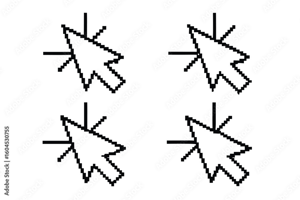 Poster Vector Image of Four Computer Mouse Cursors in Various Styles and Colors