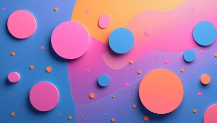Colorful Abstract Circles and Wavy Shapes Background

