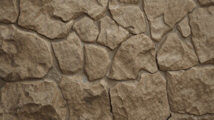 Robust brown stone wall with seamless alignment, ideal for backgrounds and product displays