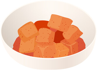 Korean radish kimchi kkakdugi Korean food illustration