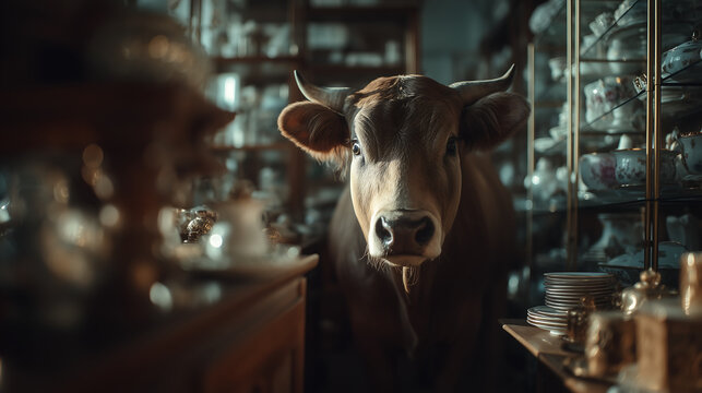 Bull terrier dog standing alert in side profile pose
- Powered by Adobe