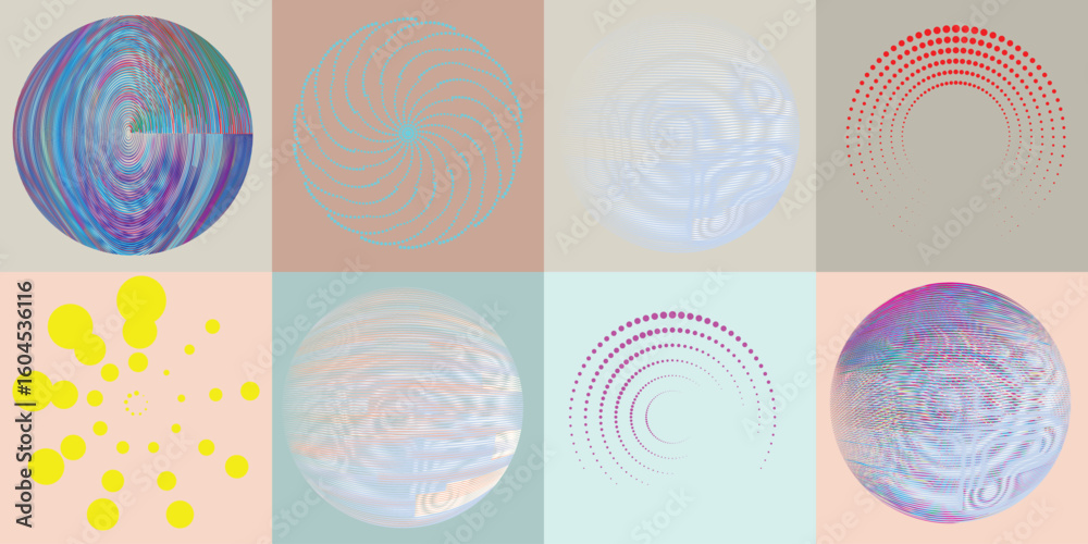 Leinwandbilder lines and dots in circle form .rotate rounded shape vector .rotating dots form a circle .rotating an