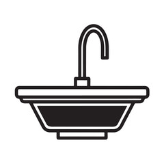 Sink Silhouette Icon Vector
