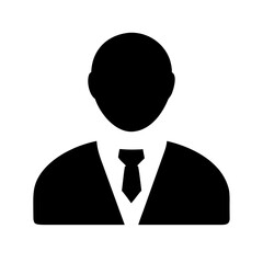 Businessperson Silhouette Vector Professional Male Avatar Icon in Suit and Tie for Corporate, HR, and User Profile Applications