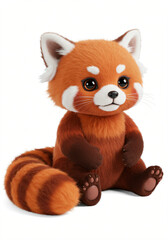 Cute cartoon cat and dog sitting together as funny toy pets