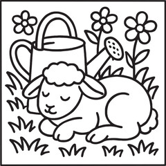 Cozy Moments Bold Line Coloring Page – Relaxing Hygge-Inspired Illustration