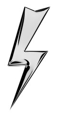 3D voltage icon with black and white. Isolated voltage vector illustration.