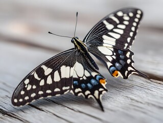 Butterfly resting on wood