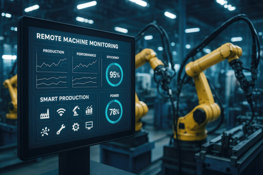Industrial Robotic Arm Monitoring Interface factory automation