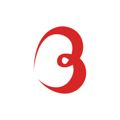 b letter heart vector abstract modern logo