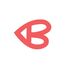 b letter heart vector abstract modern logo