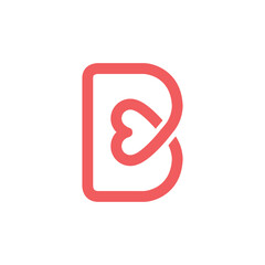 b letter heart vector abstract modern logo © Radovani