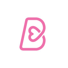 b letter heart vector abstract modern logo © Radovani
