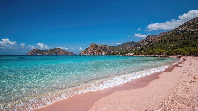 Spectacular coast covered in unique pink sand