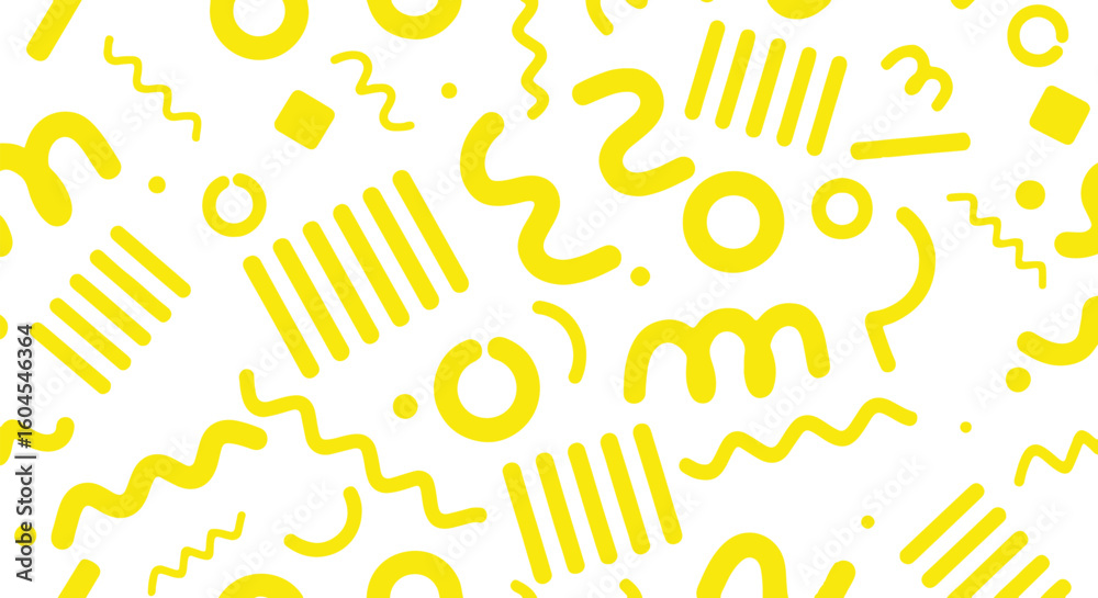 Poster yellow abstract geometric shapes and lines pattern isolated on transparent background