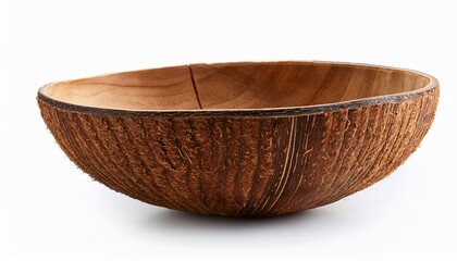 Obraz premium empty coconut shell bowl isolated on white