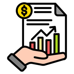 Financial Report outline color icon