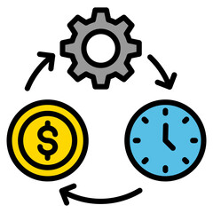 Payroll Process outline color icon