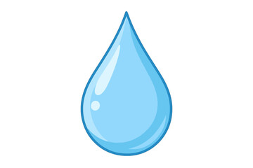 Water drop vector illustration isolated on transparent background. Blue liquid droplet icon. Pure clean aqua symbol for nature, environment, and hydration concepts. Fresh tear.
