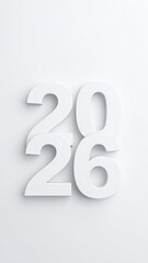 White dimensional numbers forming the year twenty six image