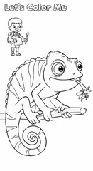 Obraz premium Chameleon coloring pages for children