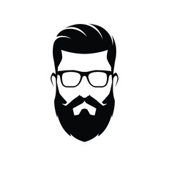 beard vector abstract modern logo