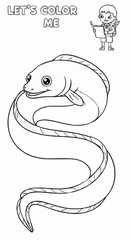 Fototapeta premium Eel coloring pages for children