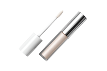 A clear lip gloss product, shown open