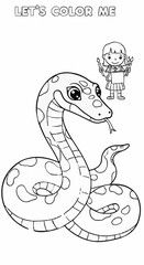 Fototapeta premium Anaconda coloring pages for children