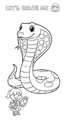 Fototapeta premium Cobra coloring pages for children