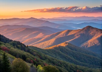 Naklejka premium Stunning Mountain Sunset Landscape Photography