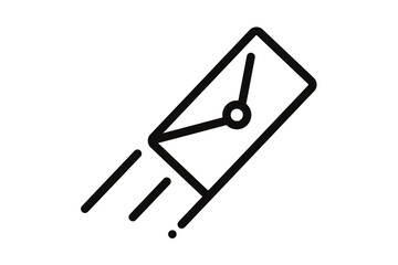 Urgent email notification with motion lines conveys fast delivery, ideal for express services, digital marketing, or immediate response themes, conveying speed and efficiency in communication