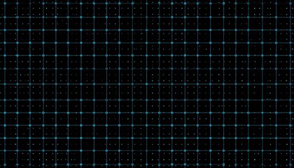 Grid of light blue dots on black background with intersecting blue lines forming geometric pattern, styled for futuristic interface or digital data visualization.