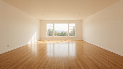 Obraz premium A room inside a home that is currently unfurnished