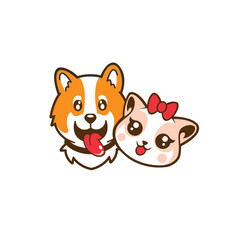 dog cat vector abstract modern logo