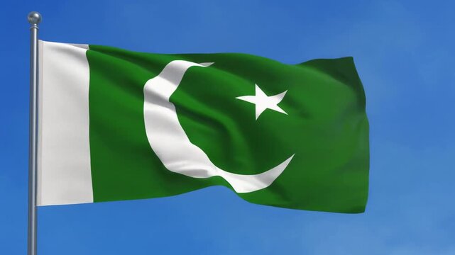 Pakistan's Flag Waving Proudly in the Sky