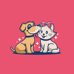 dog cat vector abstract modern logo