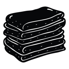 Tattoo artist element isolated towel stack on white background